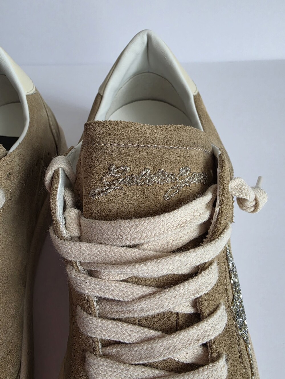 Golden Goose Ball Star Sneakers Desert Beige Cream Glitter EU 40 US 10 - Picture 6 of 12